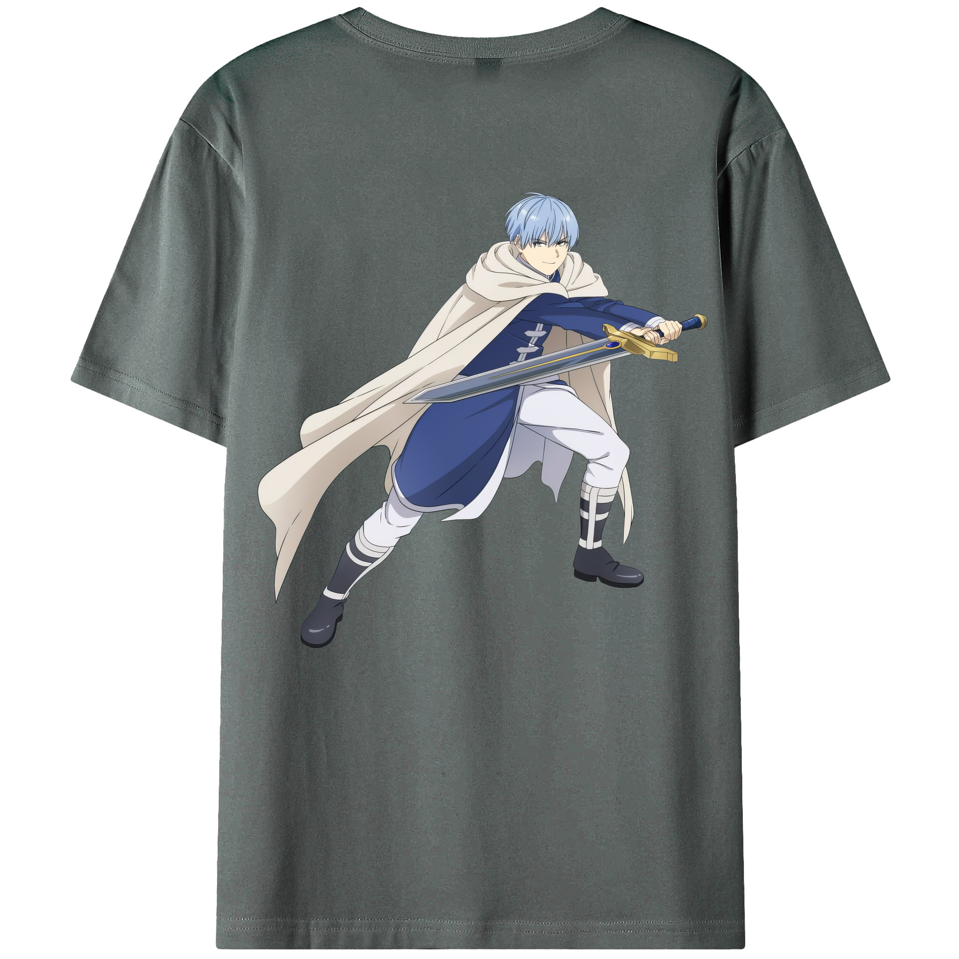 （画像用） 葬送のフリーレン Frieren 綿100％ メンズ半袖Tシャツ（バックプリント） 通気性